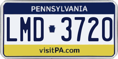 PA license plate LMD3720