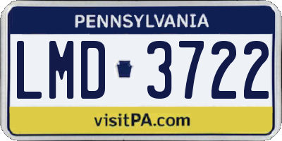 PA license plate LMD3722