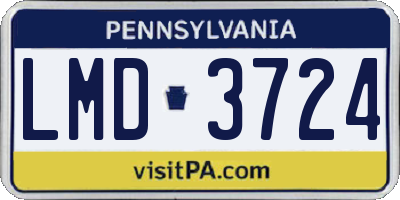 PA license plate LMD3724