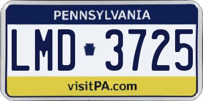 PA license plate LMD3725