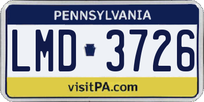 PA license plate LMD3726