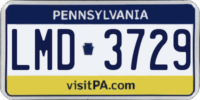 PA license plate LMD3729