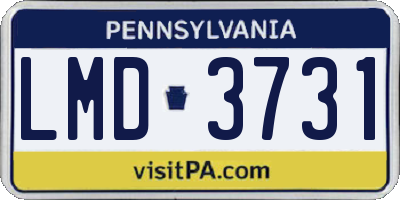 PA license plate LMD3731