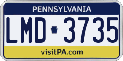 PA license plate LMD3735
