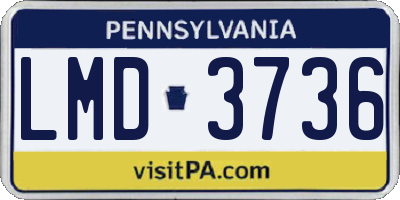 PA license plate LMD3736