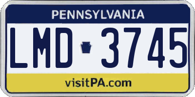 PA license plate LMD3745