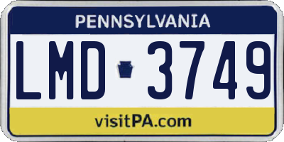 PA license plate LMD3749