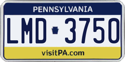 PA license plate LMD3750