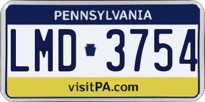PA license plate LMD3754