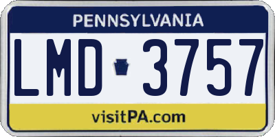 PA license plate LMD3757