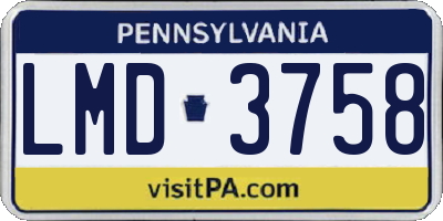 PA license plate LMD3758