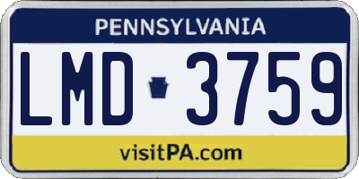 PA license plate LMD3759