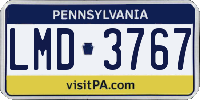 PA license plate LMD3767