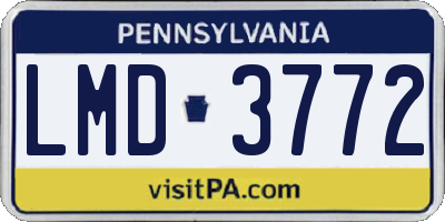 PA license plate LMD3772