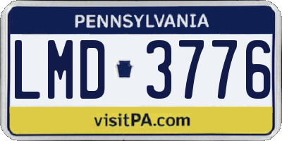 PA license plate LMD3776