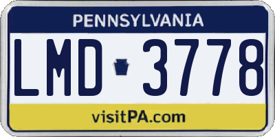 PA license plate LMD3778
