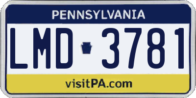 PA license plate LMD3781