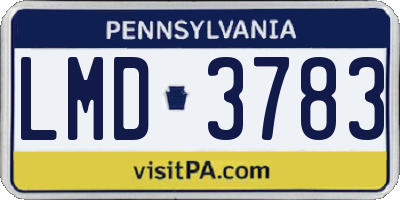 PA license plate LMD3783