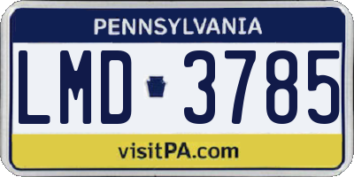 PA license plate LMD3785