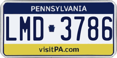 PA license plate LMD3786