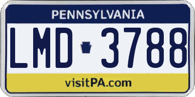 PA license plate LMD3788
