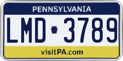PA license plate LMD3789