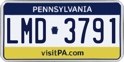 PA license plate LMD3791