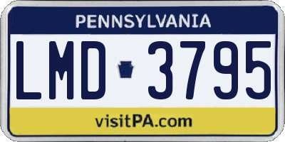 PA license plate LMD3795