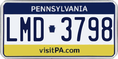 PA license plate LMD3798