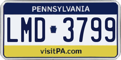 PA license plate LMD3799