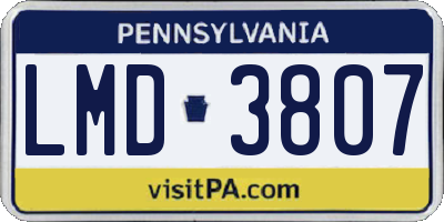 PA license plate LMD3807