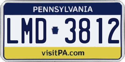 PA license plate LMD3812
