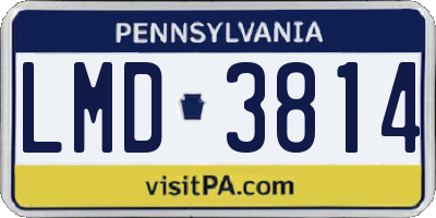 PA license plate LMD3814