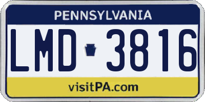 PA license plate LMD3816