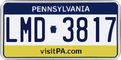 PA license plate LMD3817