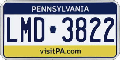 PA license plate LMD3822