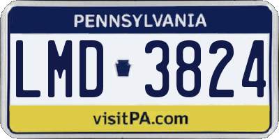 PA license plate LMD3824