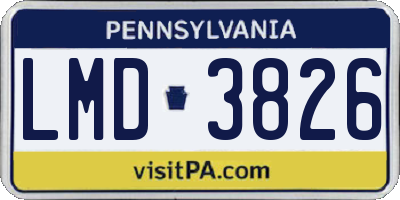 PA license plate LMD3826