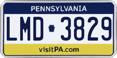 PA license plate LMD3829