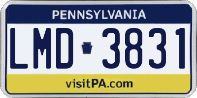 PA license plate LMD3831
