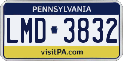 PA license plate LMD3832