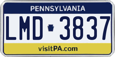 PA license plate LMD3837