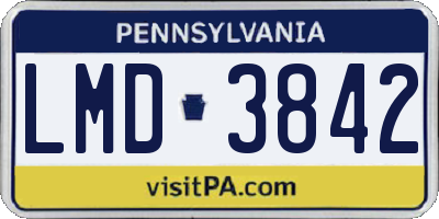 PA license plate LMD3842