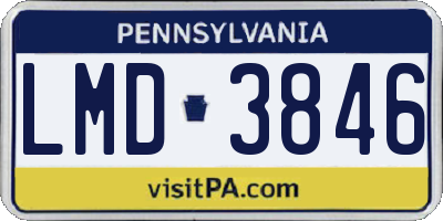 PA license plate LMD3846
