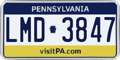PA license plate LMD3847