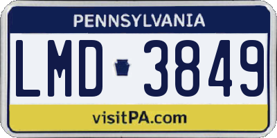 PA license plate LMD3849