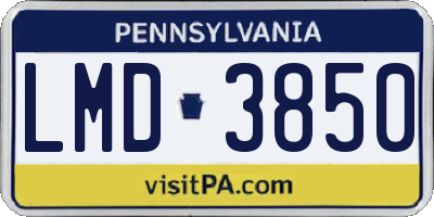 PA license plate LMD3850