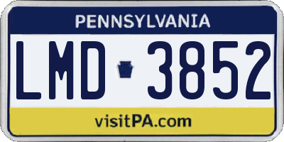 PA license plate LMD3852