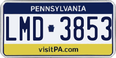 PA license plate LMD3853