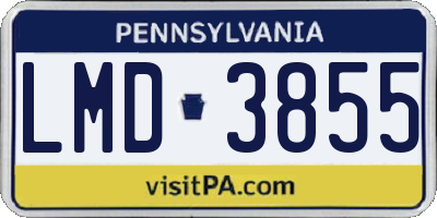 PA license plate LMD3855
